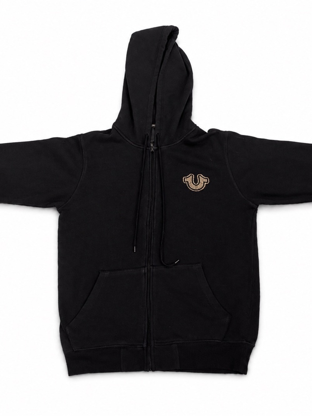 True Religion Black Pullover Hoodie with Branded Neck Label